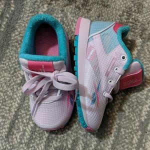 Reebok Pink and Teal Toddler Sneakers 6T